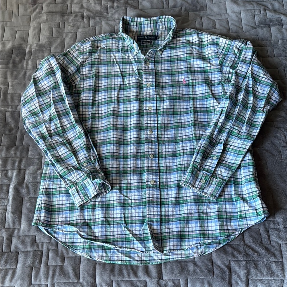 Men's Green Plaid Shirt